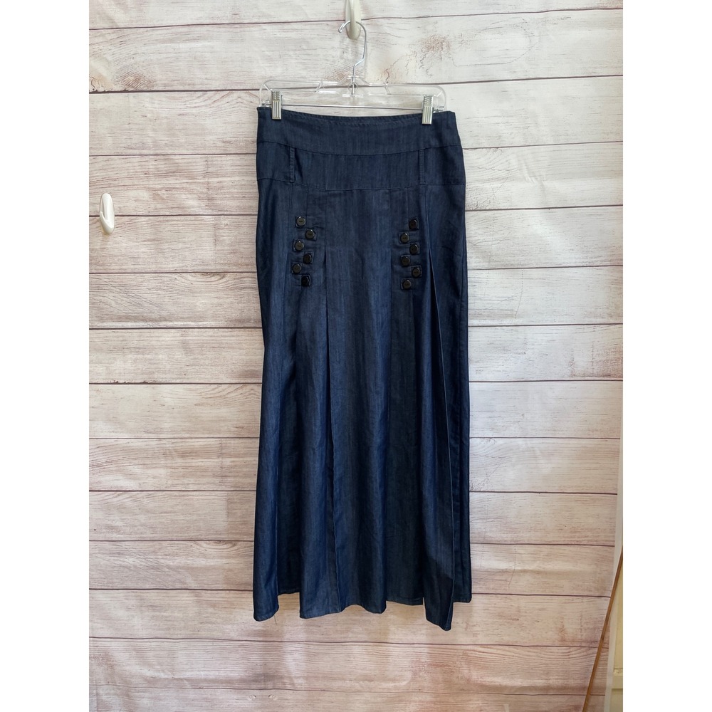 DIVA DENIM MAXI SKIRT IN NAVY BLUE DENIM